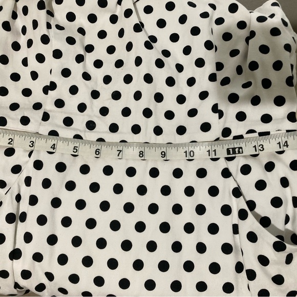 Chaps black and white polka dot cotton sleeveless sheath midi dress - Picture 6 of 10